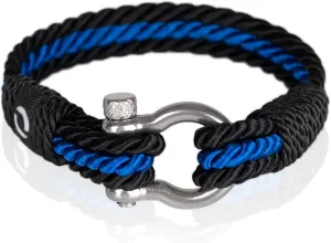| Durable Twisted Rope Mens Bracelet with Shackle | Elegant Re-Made Nautical Style | 5 Rope Colors, 2 Shackle Colors