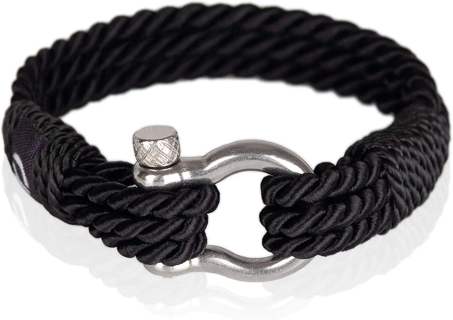 | Durable Twisted Rope Mens Bracelet with Shackle | Elegant Re-Made Nautical Style | 5 Rope Colors, 2 Shackle Colors