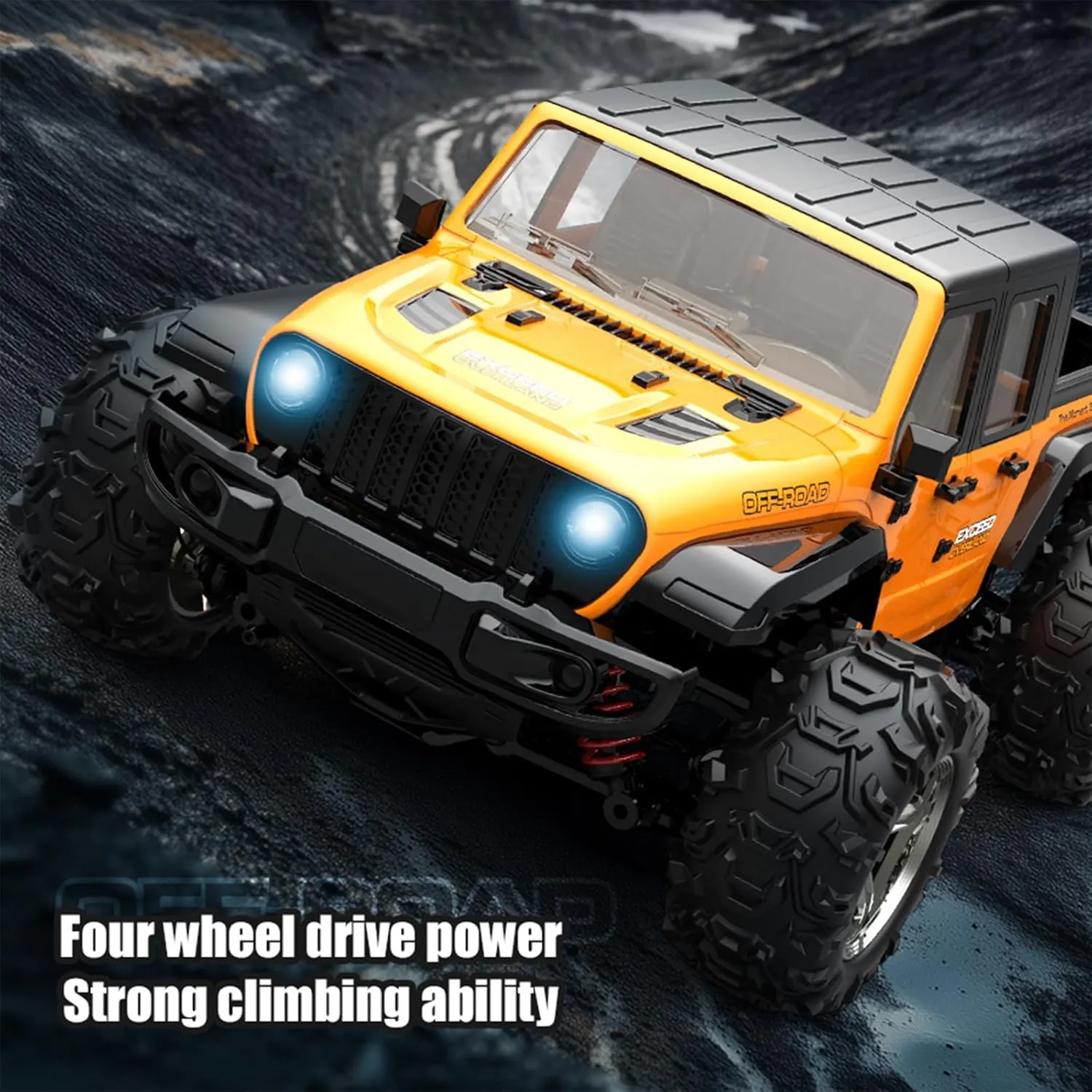 1: 20 Full Scale High Speed RC Racing Four-Wheel Drive Climbing Remote Control Off-Road Vehicle Model, Equipped with 2 fast Rechargeable Batteries, With a Range of up to 1 Hour (C8819-Orange)