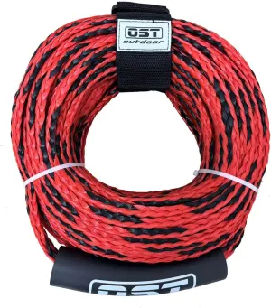 1-6 Rider Tow Rope 2-6K lbs - 60ft, 2 Section, 16-Strand Water Sports Boat Tow Rope with Keeper, Towable Tubes Compatible, Dual Sections, Watersport Boat Accessories