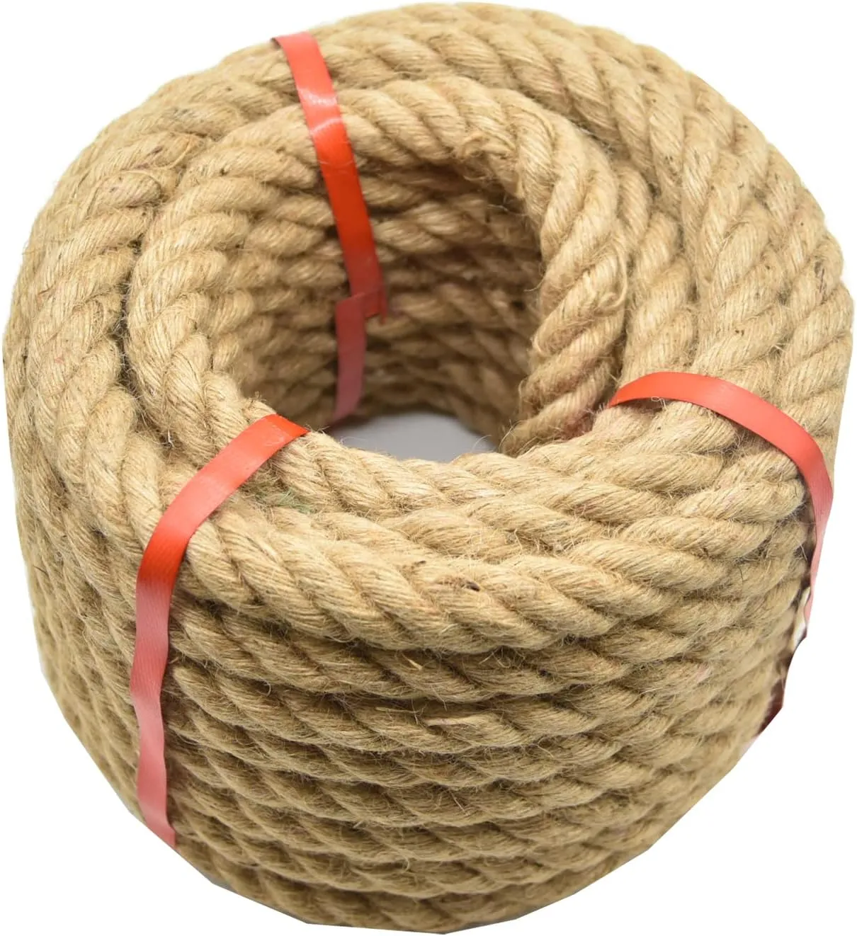 1 Inch x 50ft Jute Rope Natural Thick Heavy Hemp Rope Nautical Ropes Twisted Manila Rope for Crafts, Climbing, Bundling,Anchor, Hammock, Nautical, Cat Scratching Post, Tug of War, Decorate