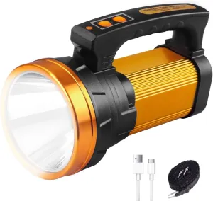 1000,000LM Rechargeable Spotlight 13600mAh Spotlight Flashlight 80H Long Lasting IP67 Waterproof 3 Modes Spot Light for Outdoor Camping Home Emergency