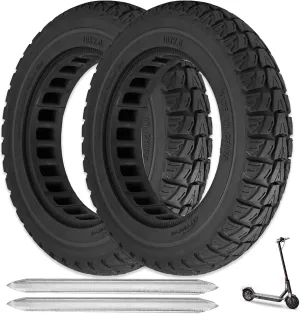 10X2 Solid Tire, 10x2.125 Inch Tires Replacement for Gotrax G4 GXL V2 Ninebot Segway F25 F30 F40 F60 D40x Electric Scooter, 50/75-6.1 10x2/54-152 10 Inch Off Road Front Rear Tubeless Tire Wheel