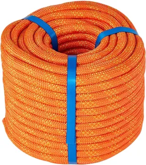 1/2 inch 100ft Nylon Rope, Polyester Double Braided Climbing Arborist Rope, Safety Rope for Tree Pulling, Nautical Rigging Rope Swing