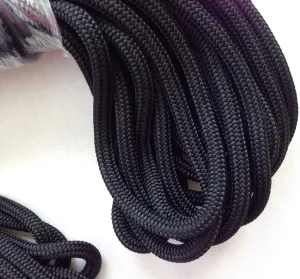 1/2 Inch by 100 Feet Black Double Braid Nylon Rope