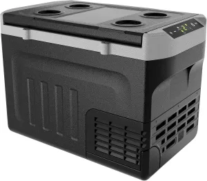 12 Volt Refrigerator, 32QT(30L) Compressor Electric Cooler, 12V fridge -4℉-68℉, Car Refrigerator 12/24V DC & 110-240V AC for Camping, Fishing, Travel, Home