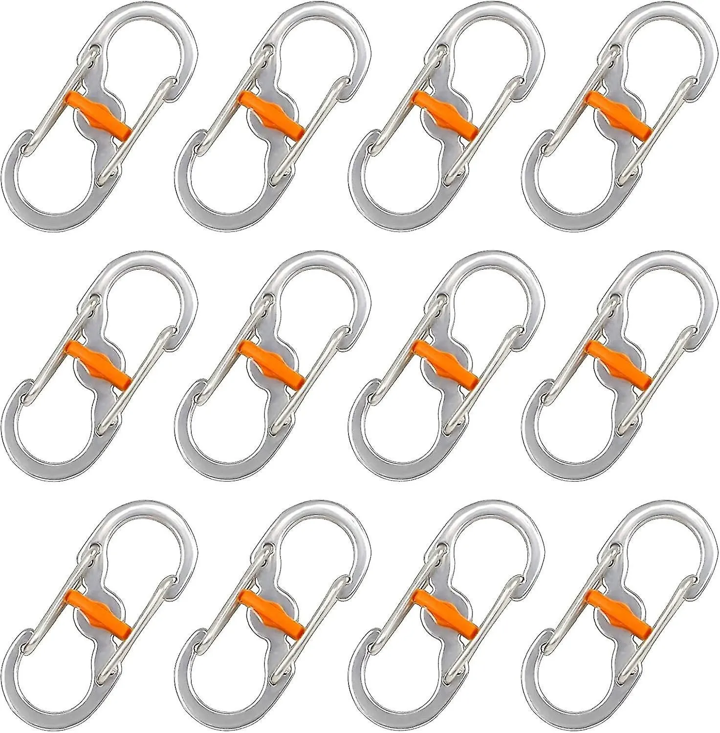12pcs Climbing Carabiner Carabiner Keychain S Shape Carabiner Metal S Carabiner