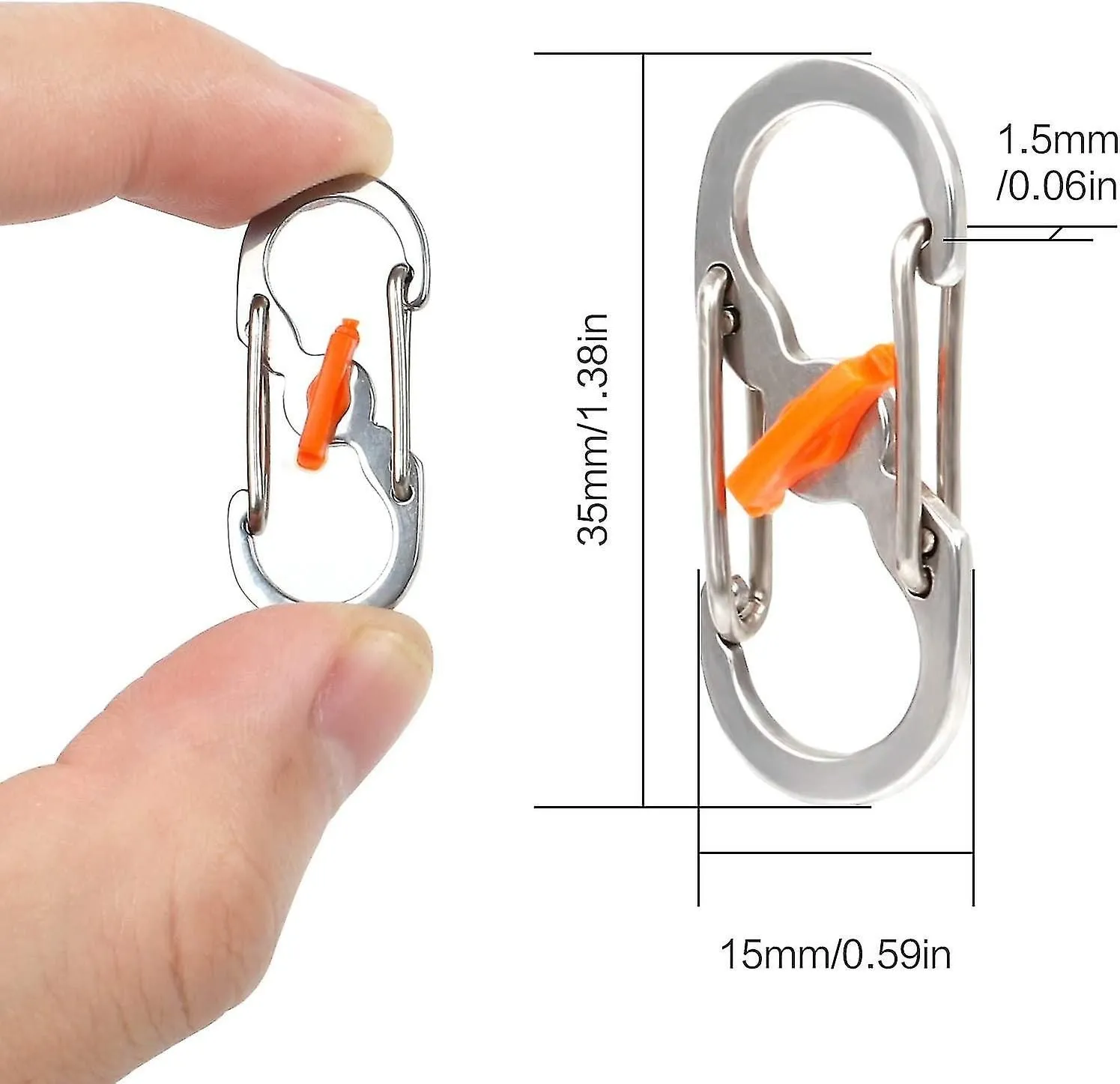 12pcs Climbing Carabiner Carabiner Keychain S Shape Carabiner Metal S Carabiner