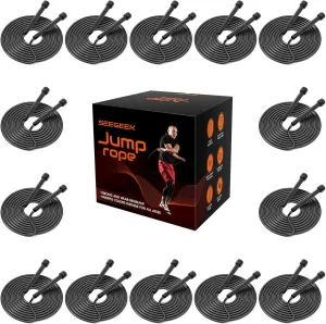 14 Pack Adjustable PVC Jump Rope for Cardio Fitness - Versatile Jump Rope for Women Men Kids Christmas Gift -Tangle-Free for Keeping Fit, Training, Workout