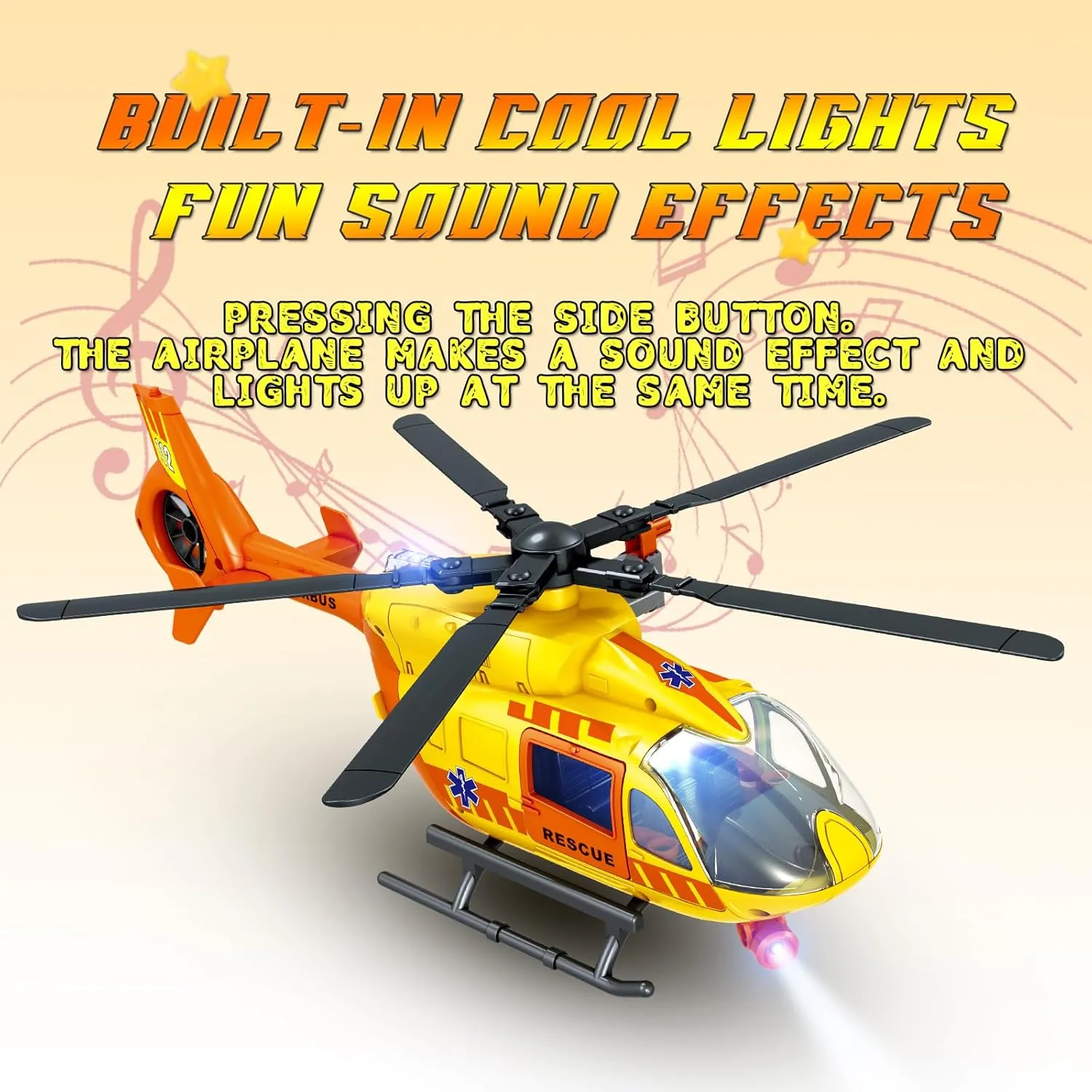 15" Rescue Helicopter Toy Light and Sound Rescue Vehicles Toys for Kids Aged 3 Toddler Kids Boys Gifts (Army Helicopters)