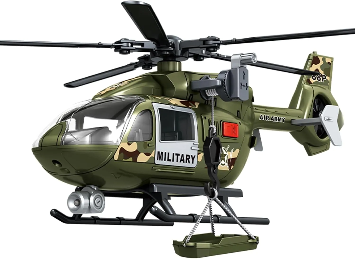 15" Rescue Helicopter Toy Light and Sound Rescue Vehicles Toys for Kids Aged 3 Toddler Kids Boys Gifts (Army Helicopters)