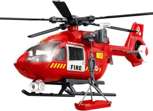 15" Rescue Helicopter Toy Light and Sound Rescue Vehicles Toys for Kids Aged 3 Toddler Kids Boys Gifts (Rescue Helicopter)