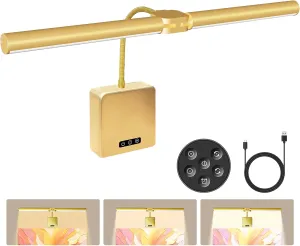 18in Picture Lights for Wall, Metal Picture Light Art Lighting for Paintings Gallery Dartboard Art Bedroom with Remote and Timer, Wireless Dimmable Recharging Lights for Pictures on Wall