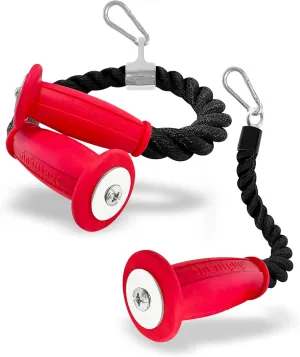 2 Ergonomic Tricep Ropes | 30" & 16.5" | Non-Slip Cable Attachment | Wrist Pressure Relief | Grip Strength, Forearm Activation | Home & Commercial Gym Accessory, For Cable Machine, Smart Gym