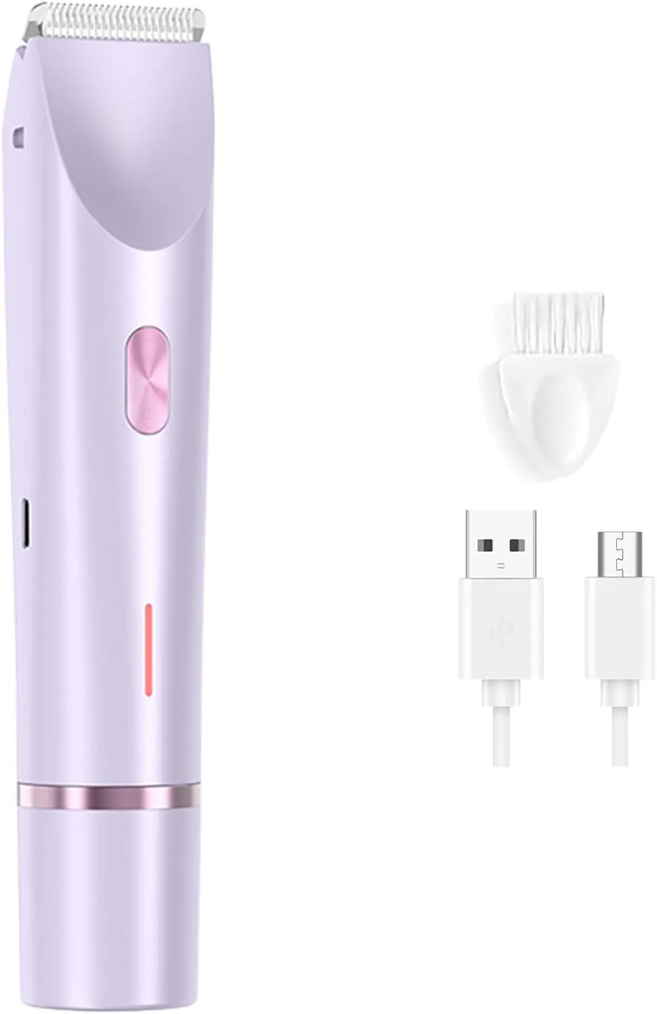 2 in 1 Electric Shaver for Women, Rechargeable Electric Shaver and Accessories, Wet and Dry Use Body Trimmer for Home (Purple)