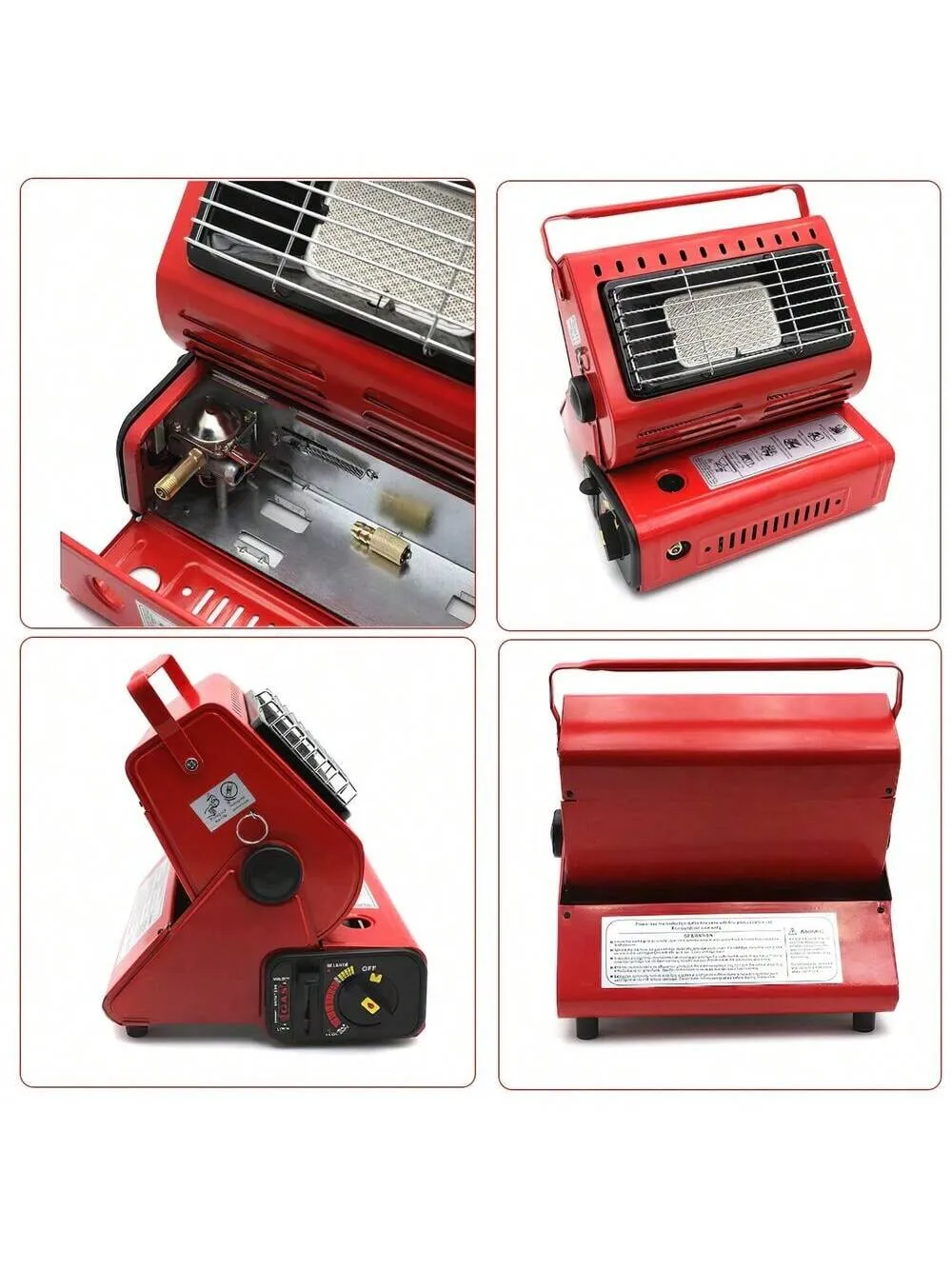 2 In1 Butane LP Gas Ceramic Burner Heater Warmer Heating & Cooking Stove Camping