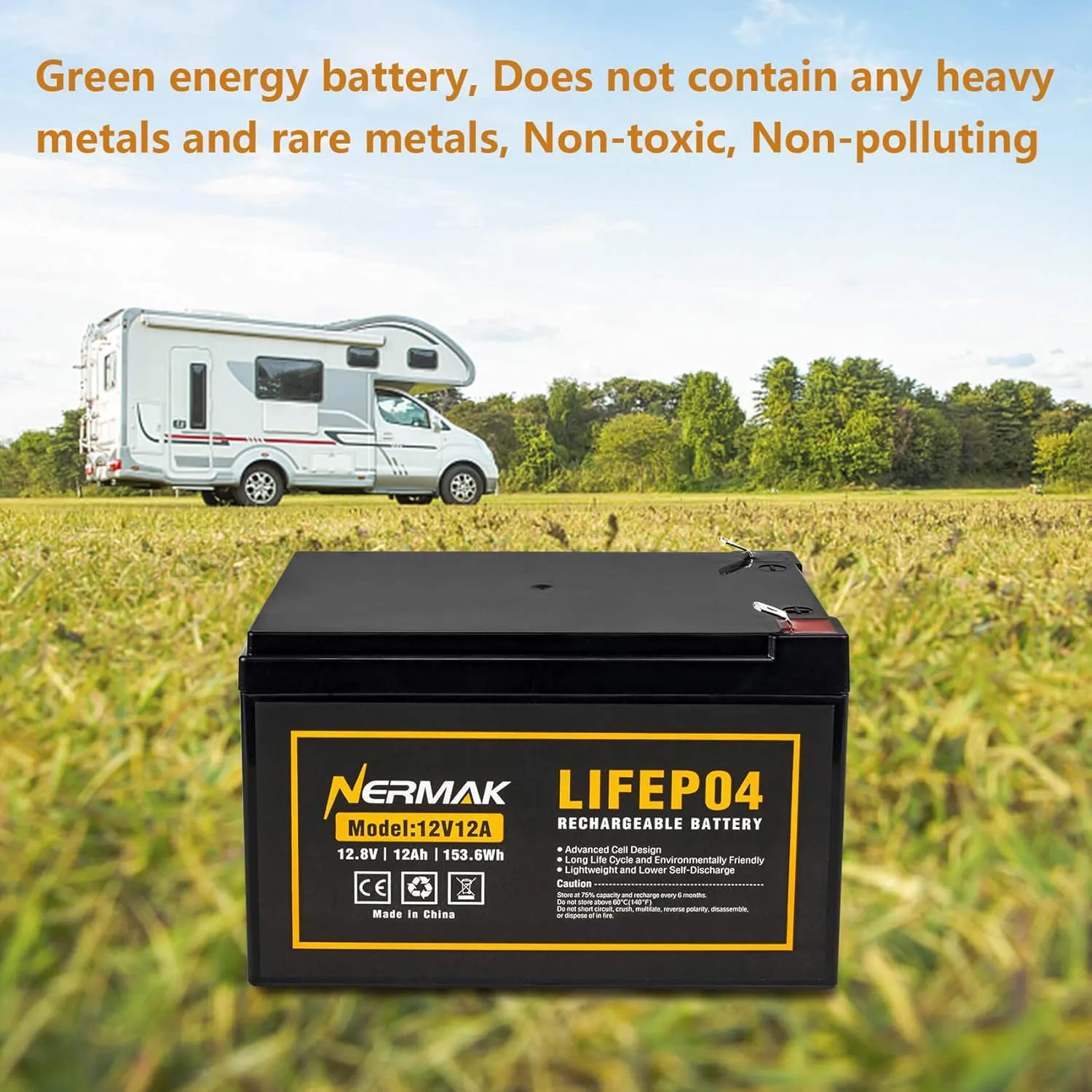 2 Pack 12V 12Ah LiFePO4 Deep Cycle Battery, 2000  Cycles Lithium Iron Phosphate Rechargeable Battery for Solar Power,UPS,Lighting, Power Wheels, Fish Finder, Scooters and More, Built-in 12A BMS