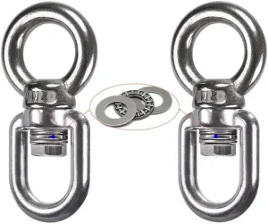 2 Pack Swing Swivel 360° Rotary Bearing, 820 LB., Hanging Attachment, Swing, Aerial Dance, Hammock Chair, Yoga Swing, Rock Climbing