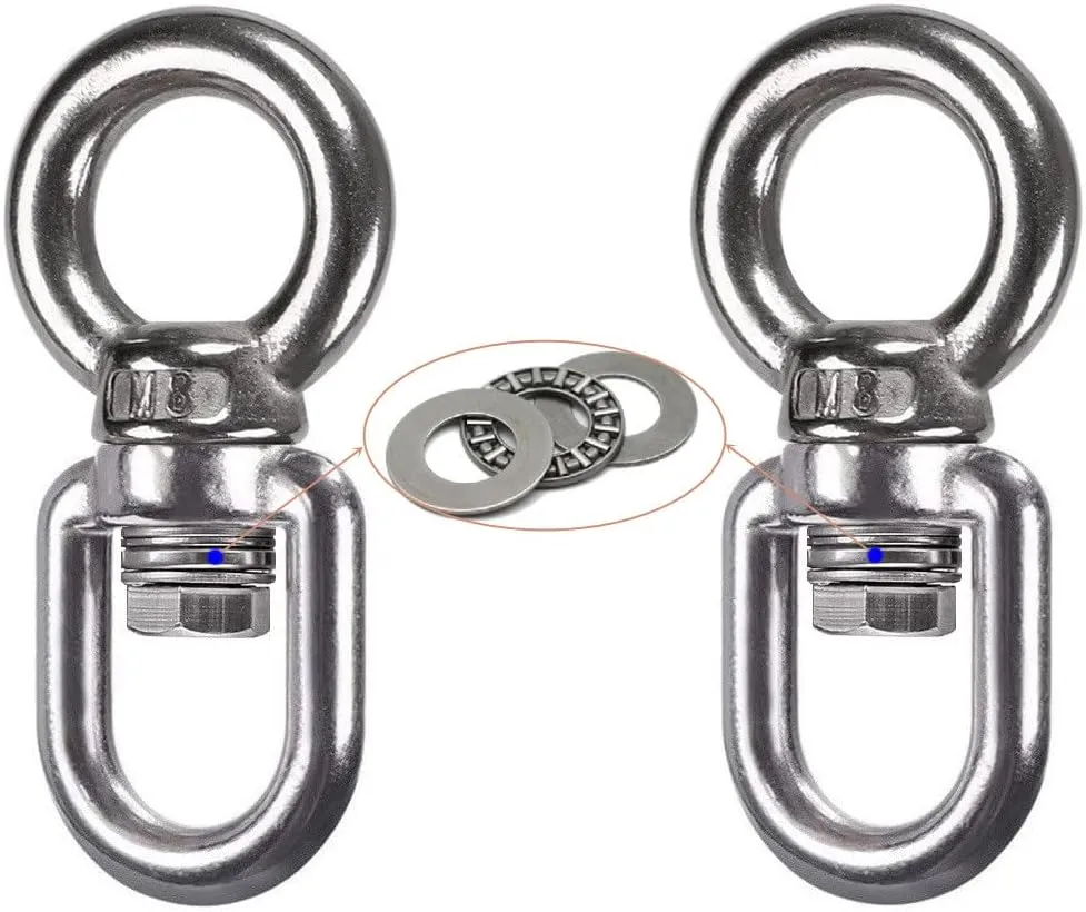 2 Pack Swing Swivel 360° Rotary Bearing, 820 LB., Hanging Attachment, Swing, Aerial Dance, Hammock Chair, Yoga Swing, Rock Climbing