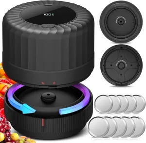 2025 Latest Electric Mason Jar Vacuum Sealer Kit for Mason Jars with Wide and Regular Mouth Canning Jar Lids