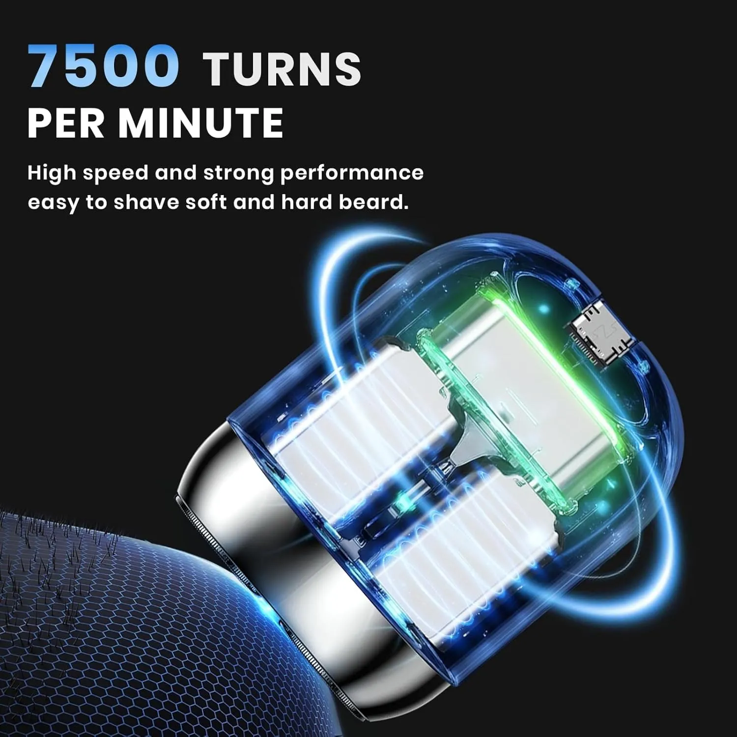 2025 New Model Mini Dual-Head Electric Shaver, Dual Heads Shaver Pocket Electric Mini Portable Razors Double Heads Razor Washable USB Rechargeable Dual-Head Compact Electric Razors (Blue)