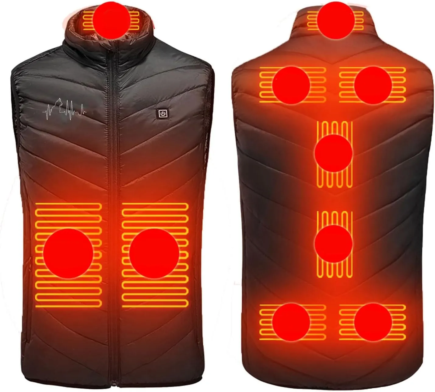 2025 Upgraded Men Women Heated Vest with 3 Adjustable Temperature, Heated Body Warmer 9 Heating Zones Heated Gilet