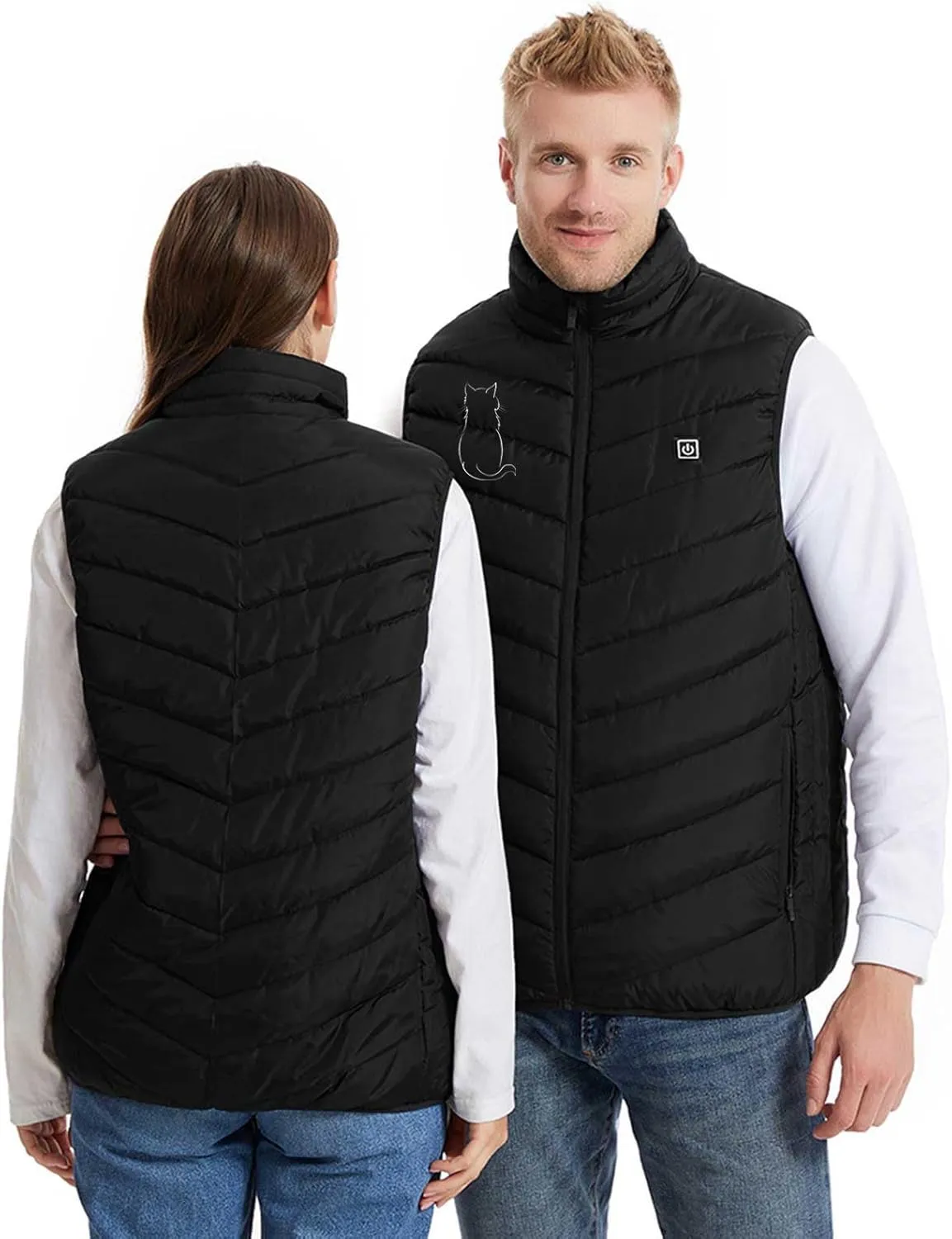 2025 Upgraded Men Women Heated Vest with 3 Adjustable Temperature, Heated Body Warmer 9 Heating Zones Heated Gilet