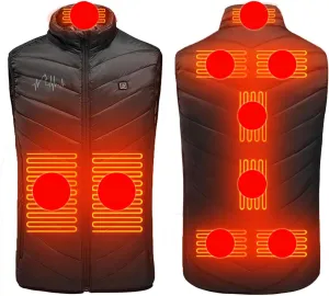 2025 Upgraded Men Women Heated Vest with 3 Adjustable Temperature, Heated Body Warmer 9 Heating Zones Heated Gilet