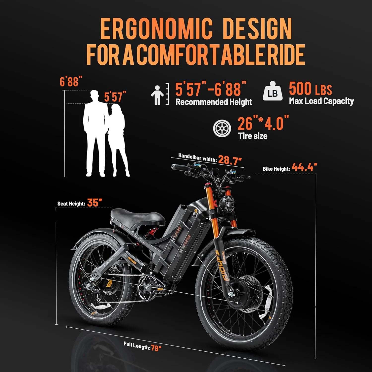 [2025 Upgraded] Romeo Pro 3 Adults Electric Bike 5000W 50MPH Dual Motor Electric Bike 60V 80AH Long Range Electric Mountain Bike Air Damper Full Susepension System, UL2849
