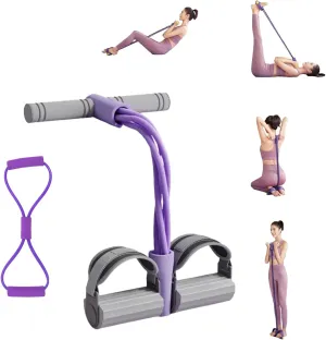21 Fitness Resistance Bands-4 Tube Pedal Ankle Puller, Pedal Ankle Puller Resistance Bands, Multifunction Tension Rope Fitness, for Abdomen/Waist/Arm/Leg Stretching Training