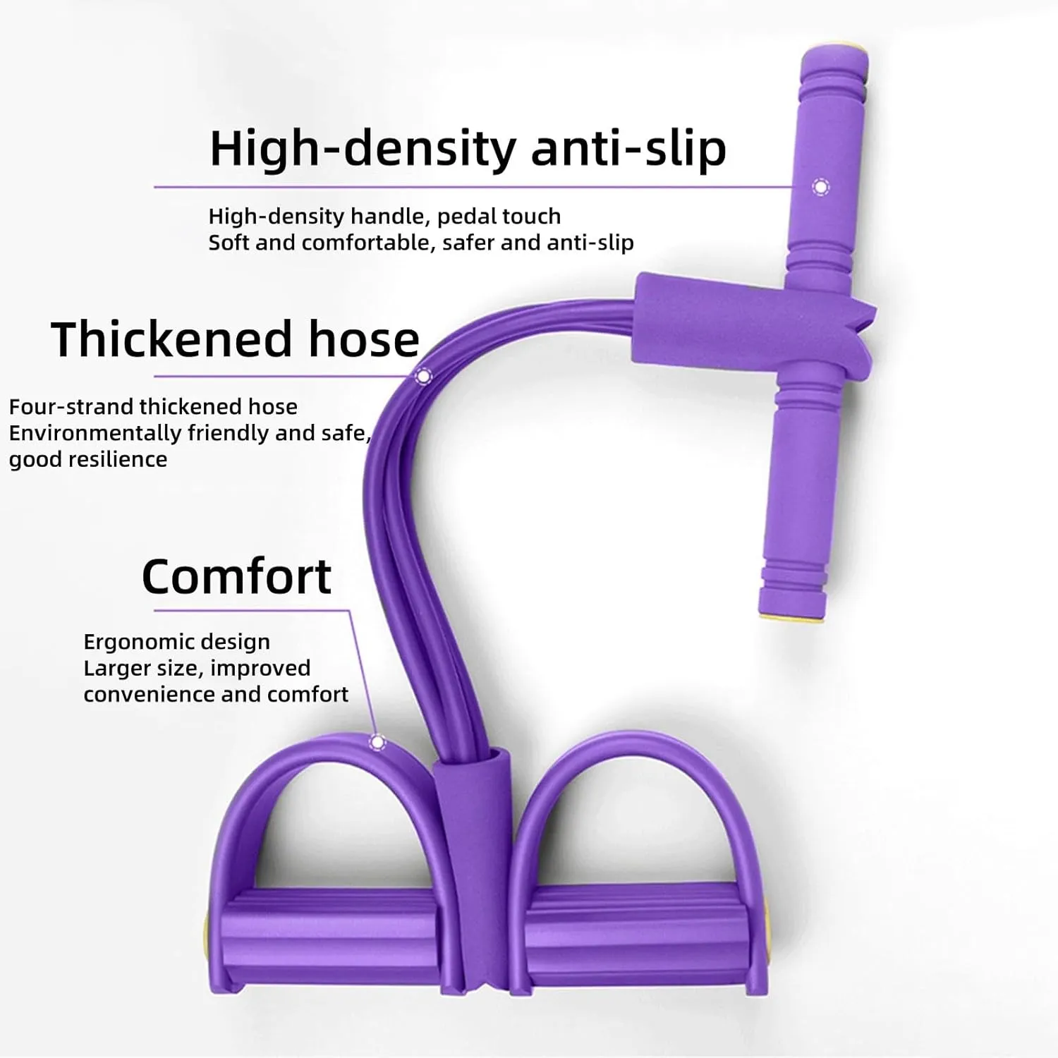21 Fitness Resistance Bands-4 Tube Pedal Ankle Puller, Pedal Ankle Puller Resistance Bands, Multifunction Tension Rope Fitness, for Abdomen/Waist/Arm/Leg Stretching Training
