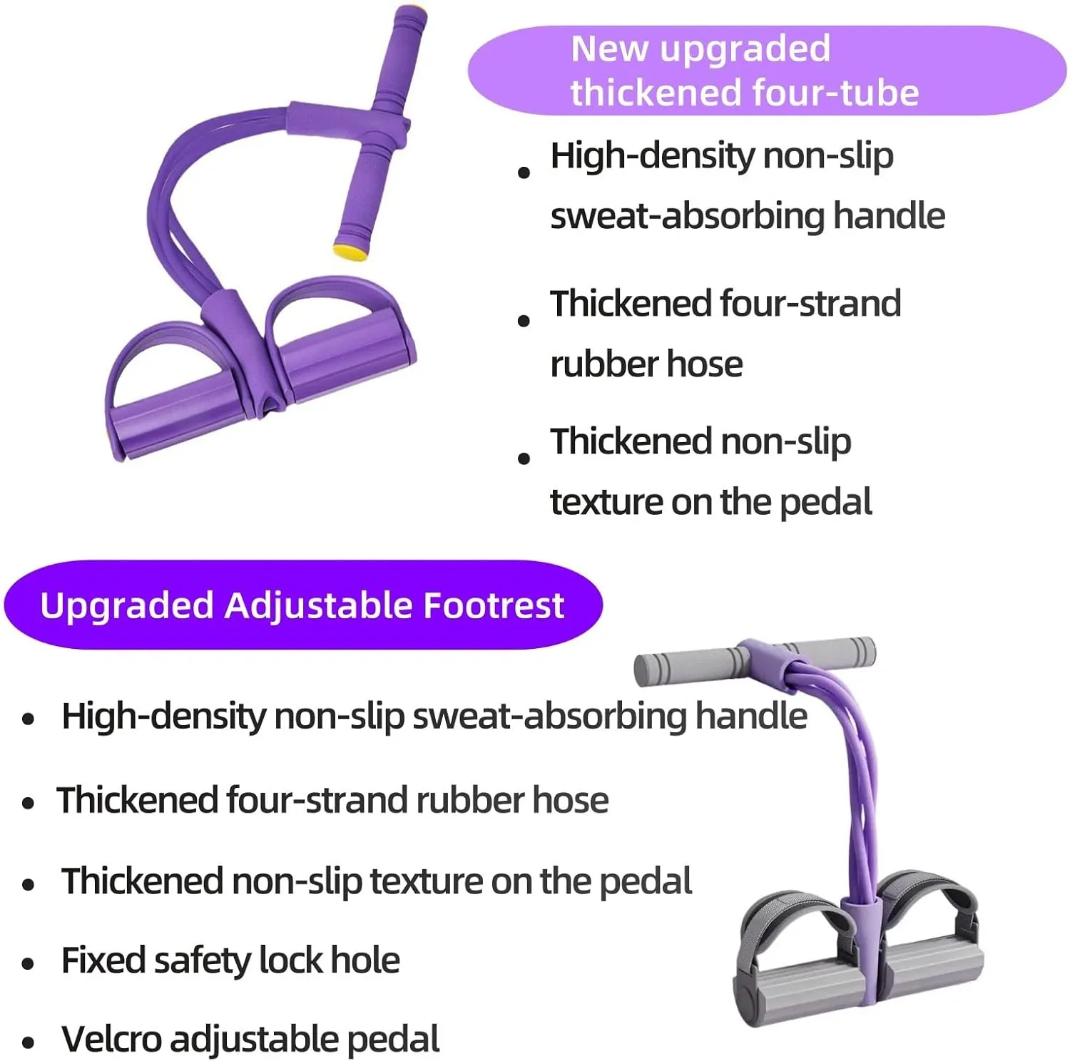 21 Fitness Resistance Bands-4 Tube Pedal Ankle Puller, Pedal Ankle Puller Resistance Bands, Multifunction Tension Rope Fitness, for Abdomen/Waist/Arm/Leg Stretching Training