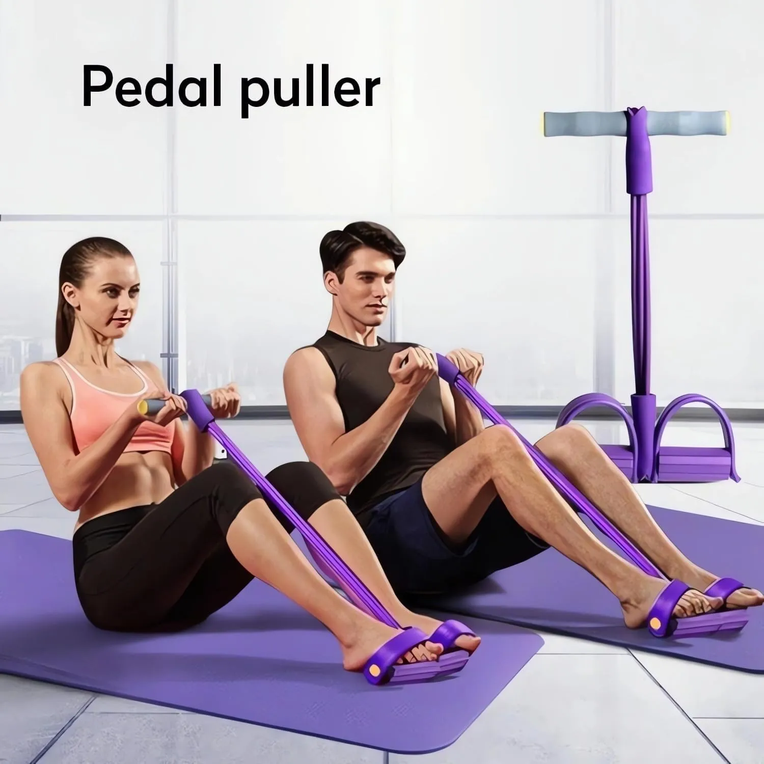 21 Fitness Resistance Bands-4 Tube Pedal Ankle Puller,Ab Training Auxiliary Device,2025 Upgrade Stretch Bands for Exercise Sit Up Exercise Equipment Workout Equipment for Women Men