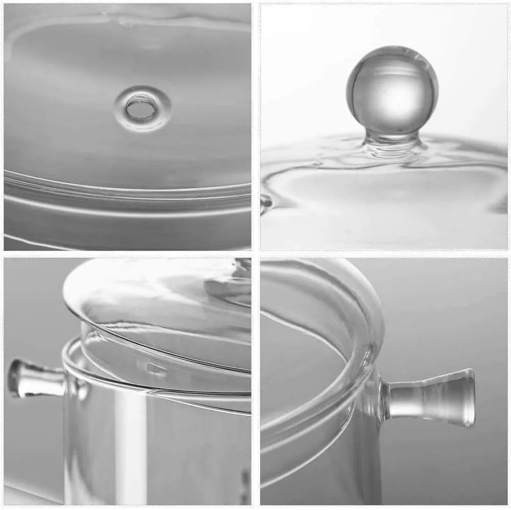 2.3 L/ 81 Fl Oz Clear Glass Pots for Cooking with Lids Saucepan with Cover Simmer Pot Milk Pot Heat-Resistant Glass Stovetop And Pan with Lid, Soup, Milk, Baby Food, Pasta Noodle