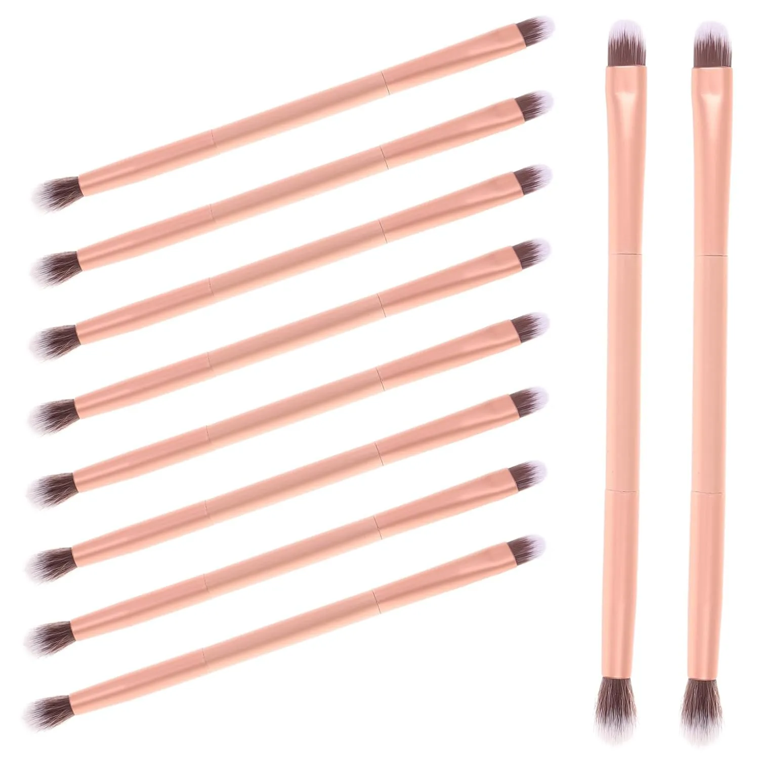 24pcs Double Ended Eye Makeup Brushes for Women Versatile Eyeshadow Nose Shadow Highlighter Applicators Lightweight Easy to Makeup