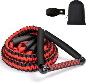 25FT Wakesurf Rope and Handle, 6 Sections Adjustable Floating Surf Tow Ropes, Braid Surf Rope for Wake Surfing, Water Sports