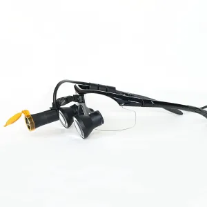 2.5X 3X 3.5X Songzi Optics Black Goggles TTL Dental Surgical Loupes with Led Light Customized Wide Field of View (Magnification:2.5X, Customized Near PD)