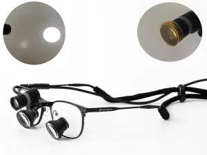 2.5X 3X 3.5X Songzi Optics Fashion Titanium Frame TTL Dental Surgical Loupes with Led Light Customized Wide Field of View (Magnification:3X, Other Near Pd)