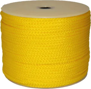 27-303 Yellow Hollow Braided Rope, 1/4 in Dia x 1000 ft