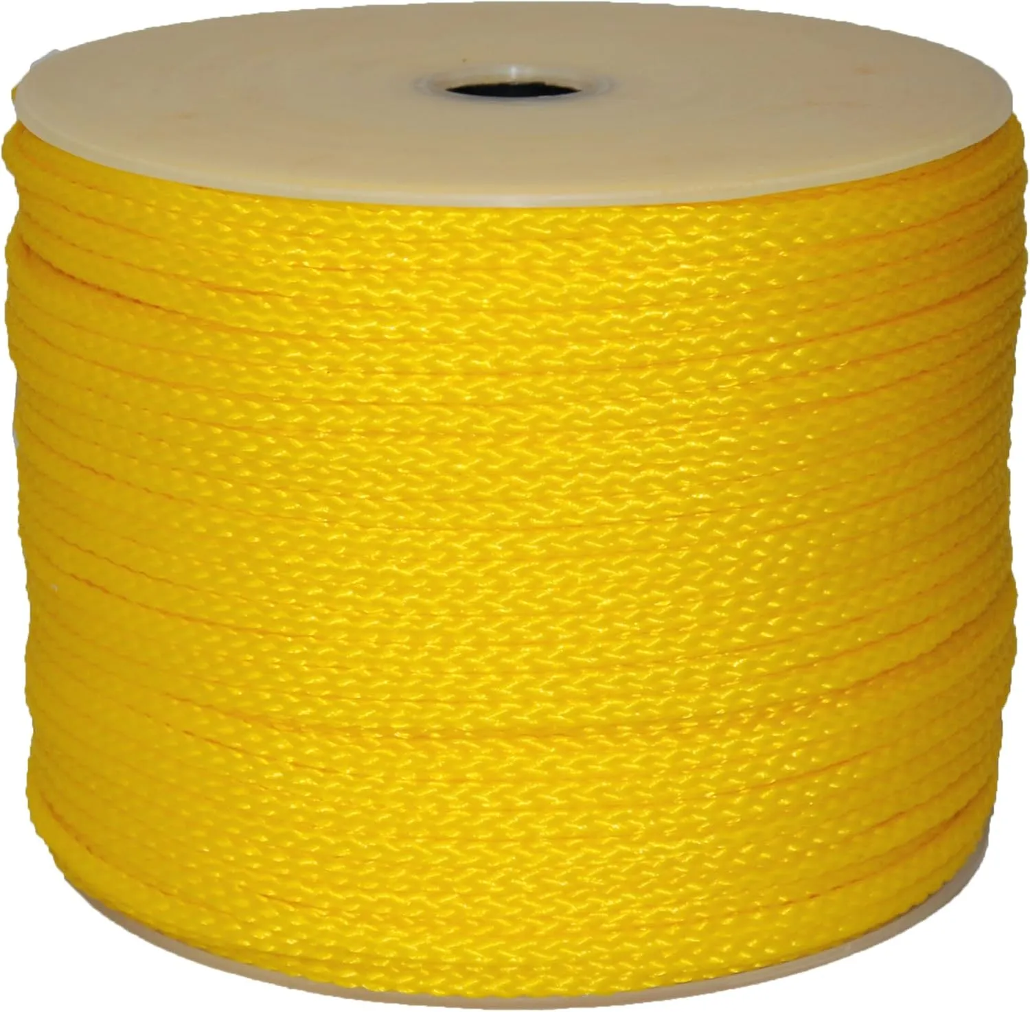 27-303 Yellow Hollow Braided Rope, 1/4 in Dia x 1000 ft