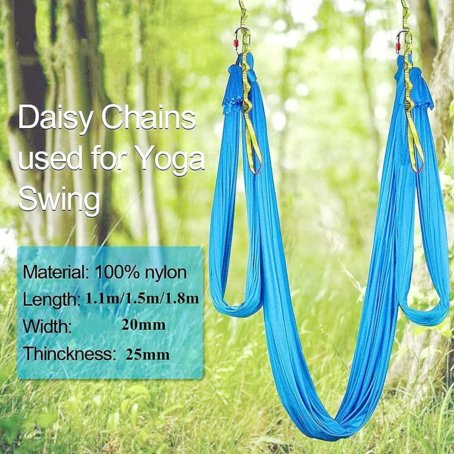 2Pcs 22KN Strong Climbing Strap Daisy Chain Nylon Daisy Chain Adjustable Strap Rope ，Length 110/150/180cmYoga Extend Belt