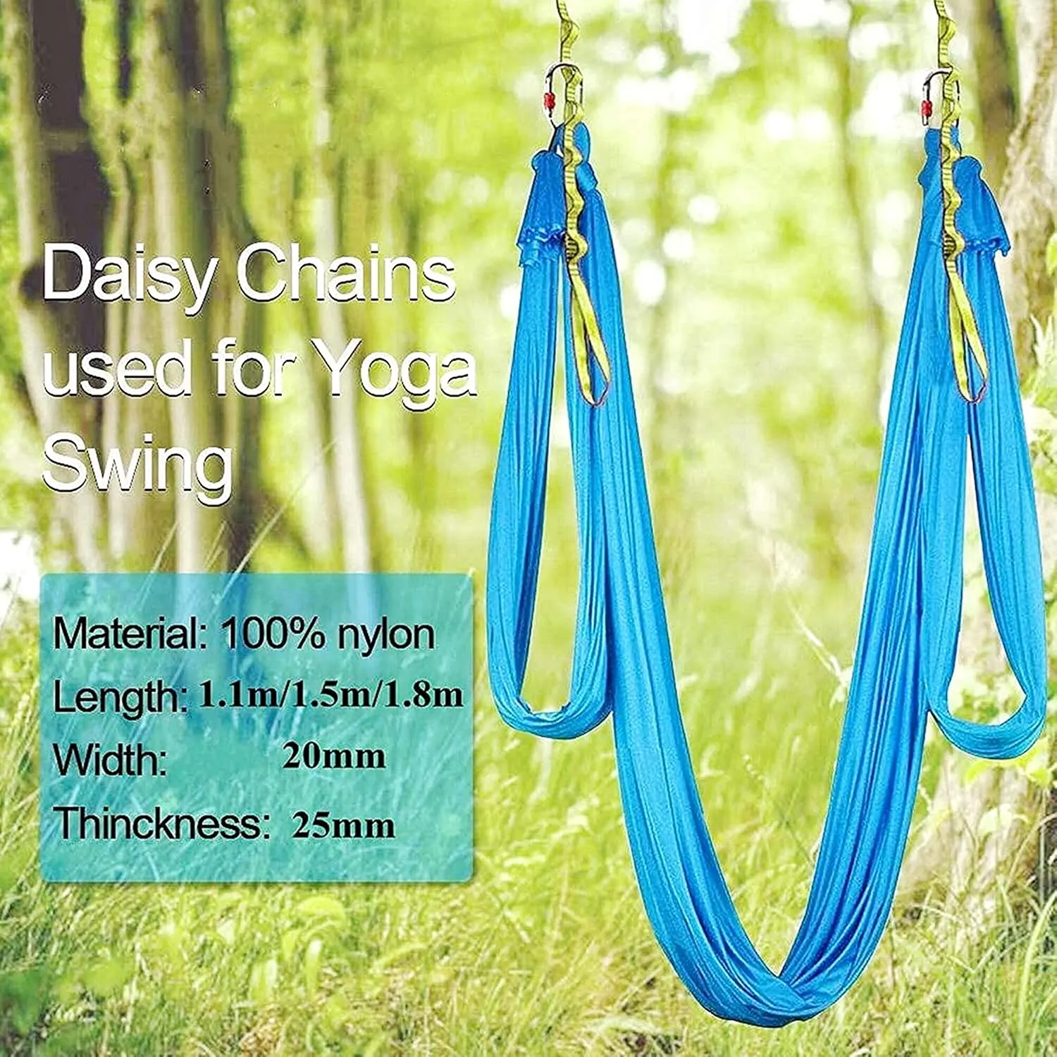 2Pcs 22KN Strong Climbing Strap Daisy Chain Nylon Daisy Chain Adjustable Strap Rope ，Length 110/150/180cmYoga Extend Belt