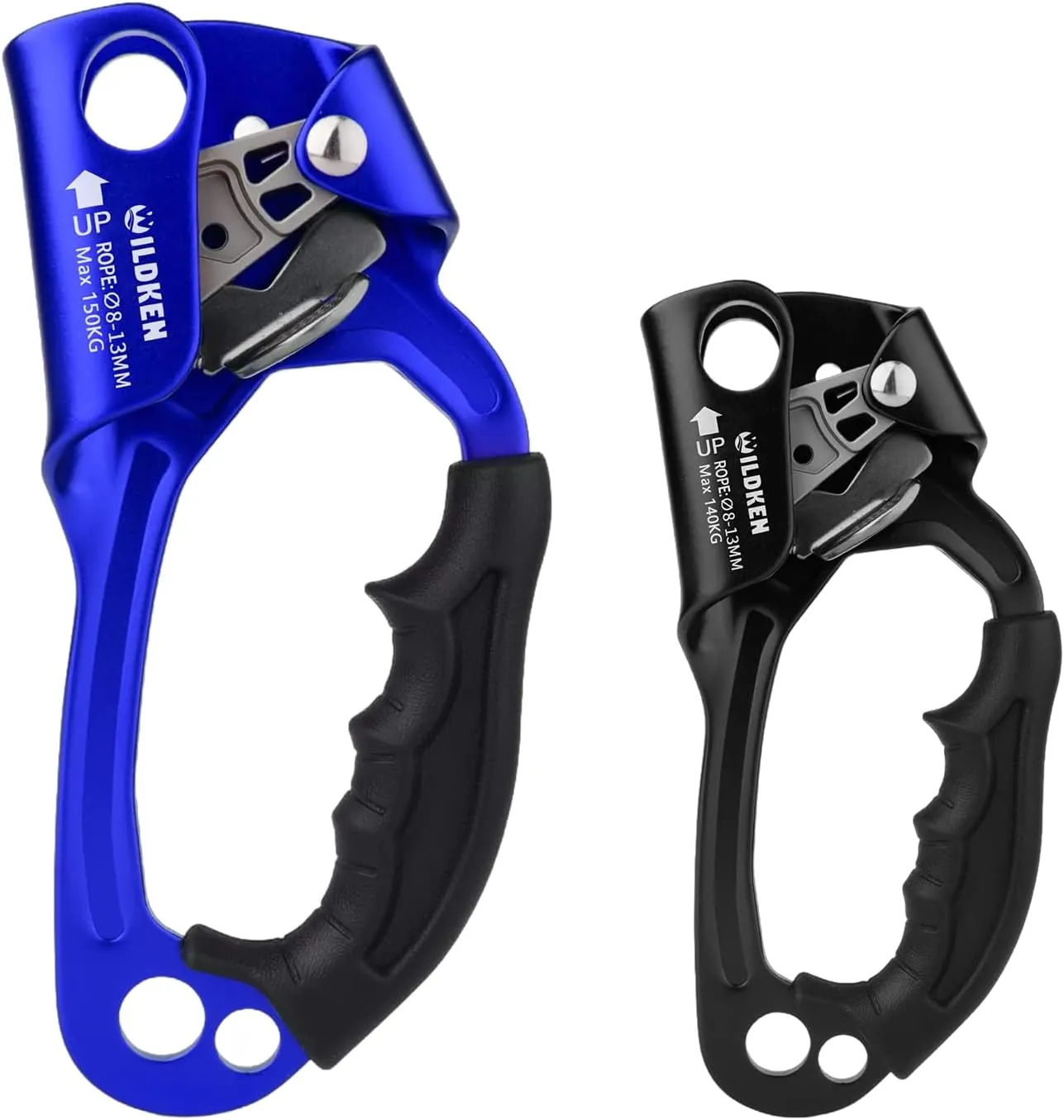2pcs Climbing Hand Ascender Outdoor Mountaineering Tree Arborist Climbing Rappelling Equip Hand Ascender for 8-13MM Rope Left Right Hand Ascender