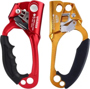 2pcs Climbing Hand Ascender Outdoor Mountaineering Tree Arborist Climbing Rappelling Equip Hand Ascender for Rope Left Right Hand Ascender