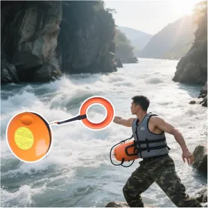 3 5 7 Pieces Water Rescue Throwing Frisbee, Drowning Emergency Rescues Disc with 131 Ft Length & 0.15 in Diameter Rope, Marine Handthrow Life Saving Device for Flood Relief(1 Piece)
