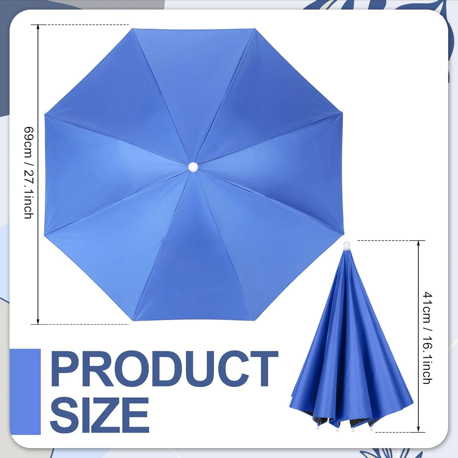 3 Pcs Fishing Umbrella Hat 27'' Adjustable Hands Free Foldable Head Umbrella Cap UV Protection Waterproof for women men fishing summer