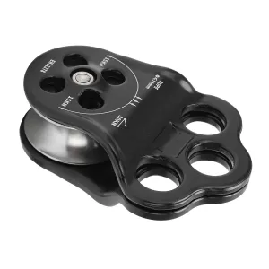 30KN Climber Pulley, Hanging Points 3 Round Holes, Double Bearing Compatible with 0.5 inch Ropes, for Mountaineering