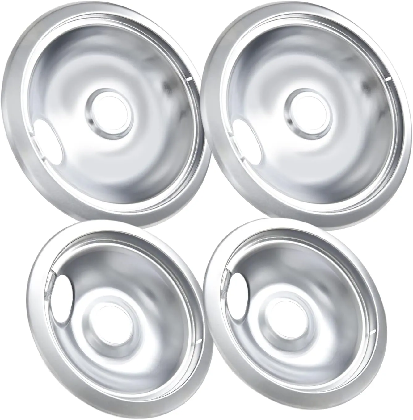 316048413 and 316048414 Stove Burner Drip Pans for Electric Stove Top - Perfectly Fit Frigidaire Kenmore Electric Range -Thickening to Prevent Bending and Rust - Include 2 x 6 in, 2 x 8 in