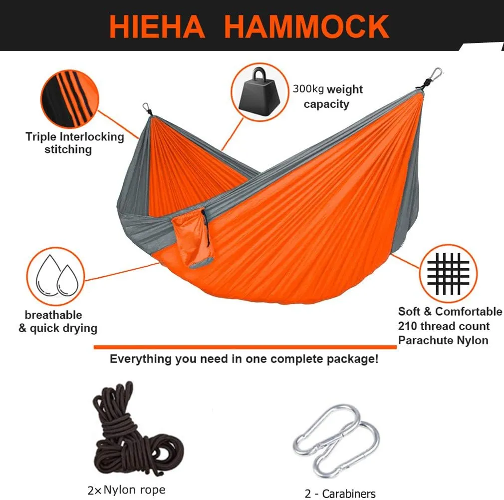 320×200Cm Hanging Hammock Portable Parachute Hammock Bed Swing Camping Survival Garden Outdoor Hunting Leisure Sleeping Hammock