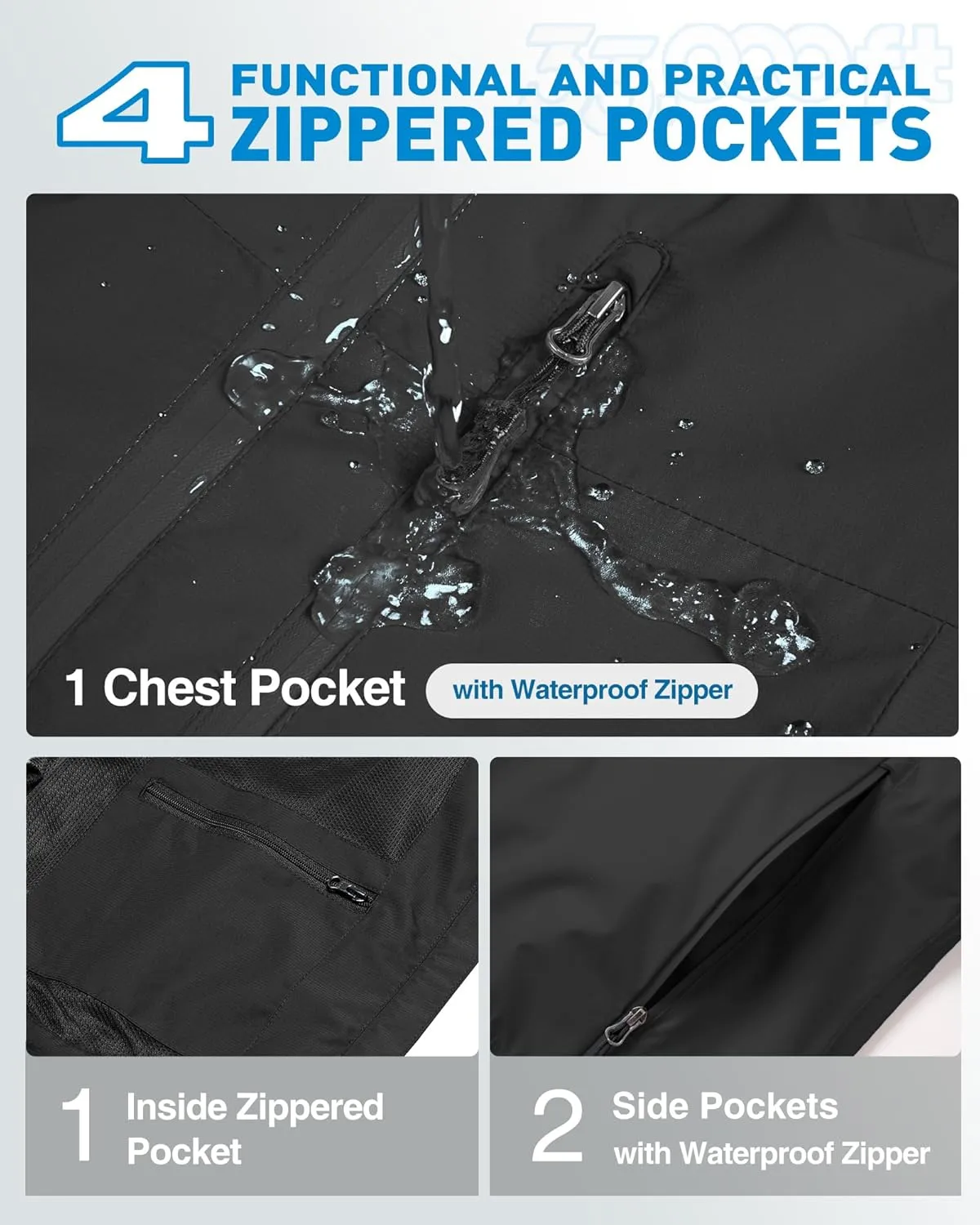 33,000ft Packable Rain Jacket Women Lightweight Waterproof Raincoat with Hood Cycling Bike Jacket Windbreaker